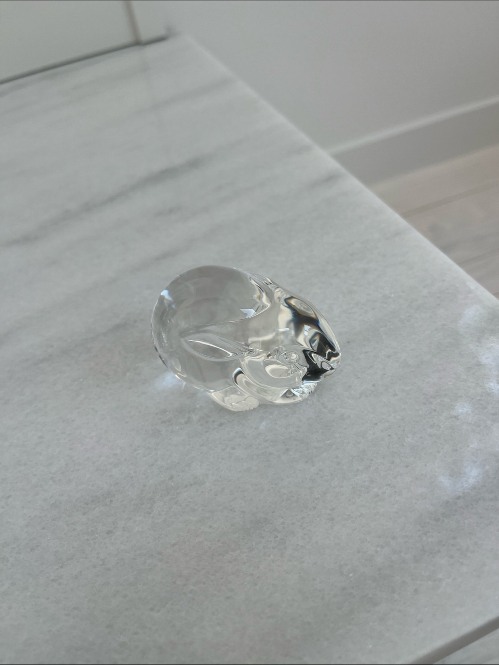 Steuben Signed Glass Crystal Bunny Hand Palm Cooler Collectible Figurine - Picture 4 of 11